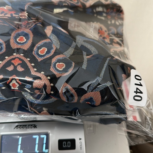 CHICOS 0 Jacquard Embroidered Jacket  Blue Metallic Lined Career Boho- Women’s - Picture 12 of 12